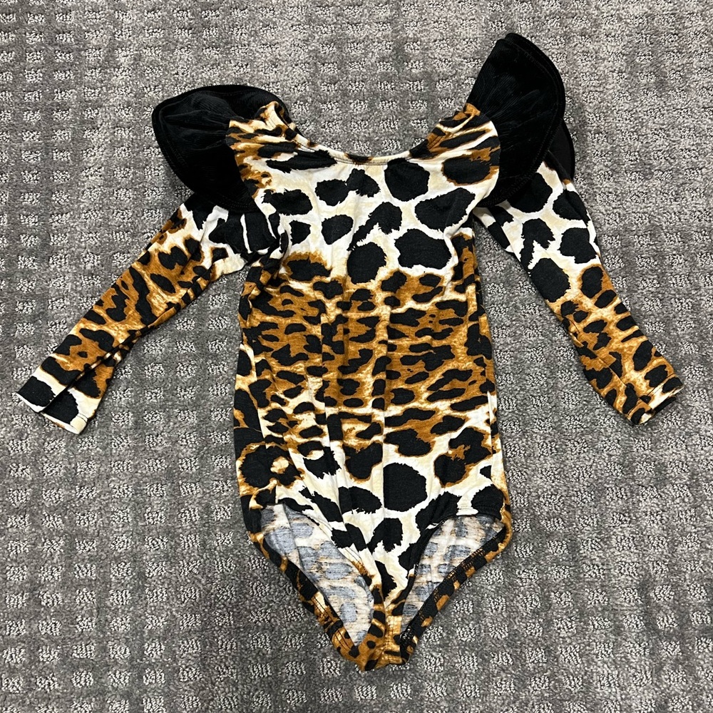 This Tribe of Three- leotard/bodysuit- Size 5/6- like new- cheetah